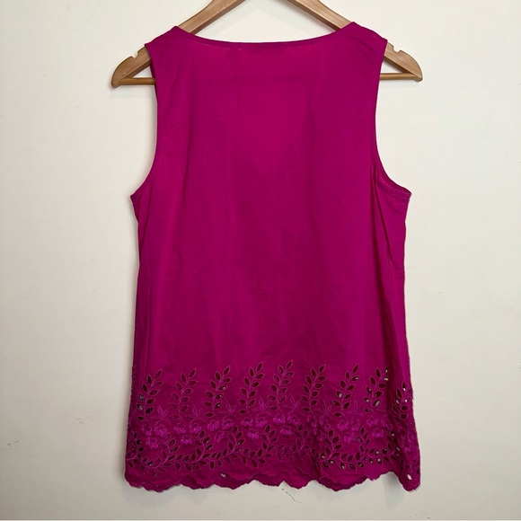 Soft Surroundings Women’s SM Sleeveless Embroidered Cut Out Tank Pink Bohemian - Picture 5 of 9
